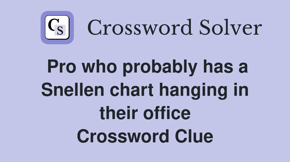 Pro who probably has a Snellen chart hanging in their office